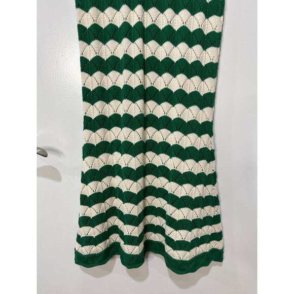 Misa Los Angeles Miss Rosalia Crochet Knit Maxi Dress Emerald Cream Small NWT - Picture 13 of 14